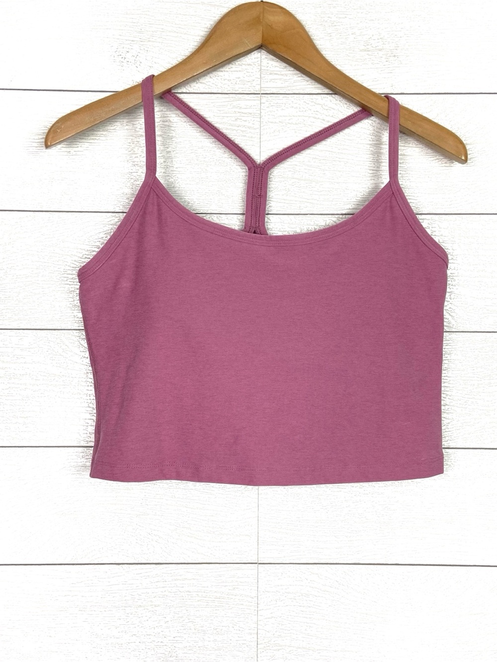 Beyond Yoga Spacedye Slim Racerback Cropped Tank Mauve Pink XL Workout Gym